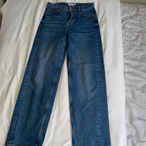 & Other Stories Blue High Waisted Straight Leg Jeans Size 26 - Picture 1 of 13